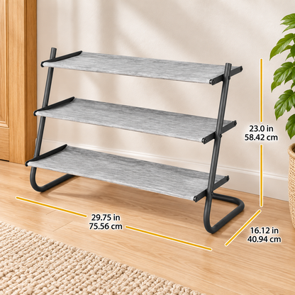 3-Tier 12-Pair Shoe Storage Rack
