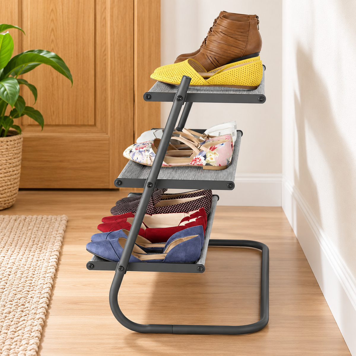 3-Tier 12-Pair Shoe Storage Rack