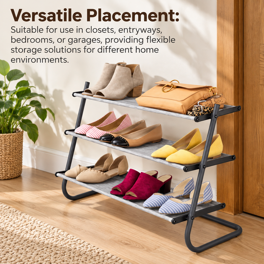 3-Tier 12-Pair Shoe Storage Rack