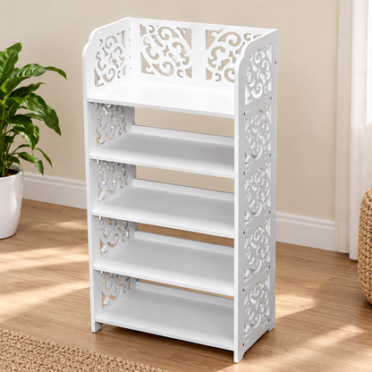 5-Tier Carved Shoe Storage Rack