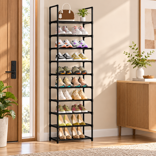 10-Tier Space-Saving Shoe Storage Rack