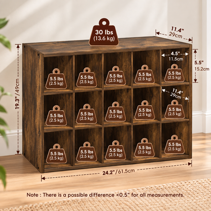 15-Cube Stackable Shoe Storage Rack